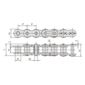 dakrometēta rullīšu ķēde