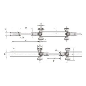 Konveijera ķēdes ar dubultiem šarnīriem