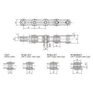 mc sērijas metriskās dobie tapas konveijera ķēdes