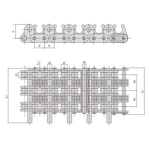 Rullīšu ķēdes tekstilmašīnām