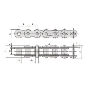 īsa soļa niķelēta rullīša nerūsējoša ķēde