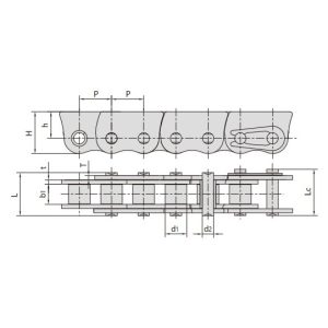 nerūsējošā tērauda ķēdes pret sānu lokiem loga stumšanai