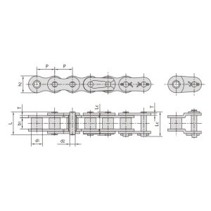 nerūsējošā tērauda īsa soļa rullīšu ķēde