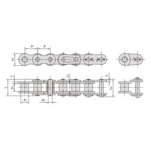 nerūsējošā tērauda īsa soļa rullīšu ķēde