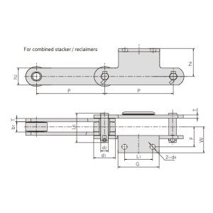 iekrāvēja reģeneratora ķēdes konveijers ar piederumiem