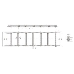 metinātas konstrukcijas izliekta plāksnes ķēde